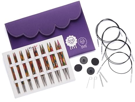 KnitPro - Ensemble de luxe de pointes d'aiguilles à tricoter circulaires interchangeables, Symfonie, 3,50-8,00 mm, Multicolore, 26-20661