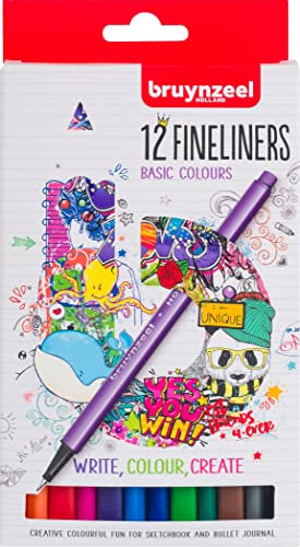 Bruynzeel Fineliner-Set, 12 Farben