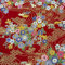 Jukway Tissu en Coton au Mètre, 50 X 145 cm, 100% Coton, Motif Bronzé, Imprimé Floral, pour Couture, Matelassage, Artisanat, Rideaux, Ameublement (02- Design, Rouge)