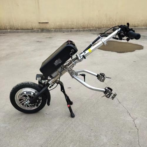 SATSAT 500-W-Elektro-Handbike-Rollstuhlaufsatz, Rollstuhl-Zuggerät, 3 Geschwindigkeiten, mit Frontlicht + Stoßdämpfersystem + Trompete, 48V 17Ah-Batterie, Reichweite 70 km,A