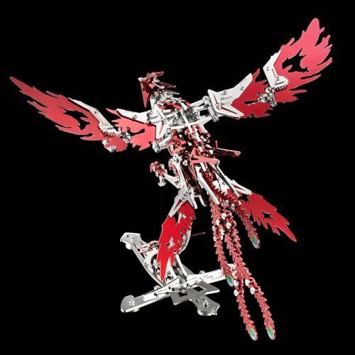 UpGLeuch Bunte 3D Metall Puzzle Erwachsene Phoenix, 3D Modellbausatz Metall für Erwachsene mit Werkzeugen, Desktop Ornaments Spielzeug Geschenke