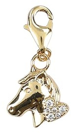 Depesche 11785-091 Charms Express yourself - Anhänger für Halsketten und Armband, Pferd, vergoldet, als kleines Geschenk