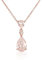 Diamond Treats Roségold Anhänger Halskette aus 925 Sterling Silber mit weißen, Zirkonia-Steinen, elegante Rosegold-Halskette mit Tropfen-Anhänger, Kette Rosegold für Frauen mit Geschenkbox