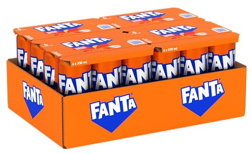 Fanta Original Gusto Arancia, con Succo di Arance Italiane, Senza Aggiunta di Conservanti, Lattina 100% riciclabile, Gusto Rinfrescante - 24 lattine da 330 ml