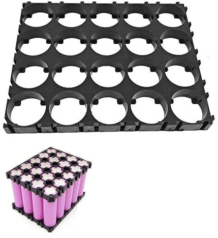 XBERSTAR 50Pcs 4x5 Cell 18650 Batteries Spacer Radiating Shell Plastic Holder Bracket (BLACK)