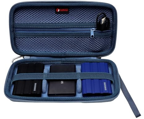 XANAD 3-in-1 Hard Case for Samsung T9/T7 Shield/T7/T7 Touch 250GB-4TB Portable SSD - Blue