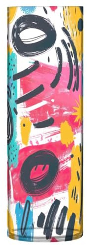 JUMBEAR Kunstfarbene Graffiti-Vase für Blumen, klare Vase, rustikale Heimdekoration für modernes Bauernhaus, ideales Regal, Tisch und Eingangsdekoration