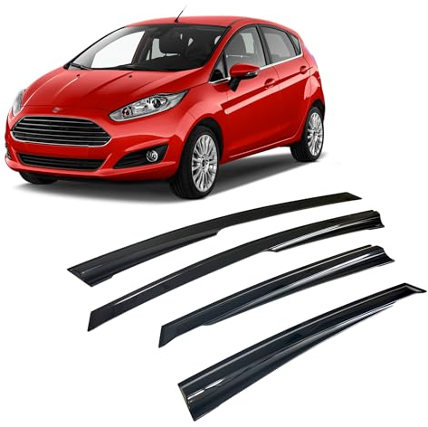 CarJoy Windabweiser Luftabweiser Regenabweiser Seitenfensterabweiser Kompatibel mit Ford Fiesta Schrägheck 2010-2020 Autofenster Regenschutz Regenabweiser Anklebbare Externe Passform 4 Stück
