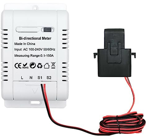 Sefdrert 1 PCS Tuya Smart ZigBee Energiezähler 150A Klemmstromsensor Solar PV Import Export KWh Monitor 240VAC