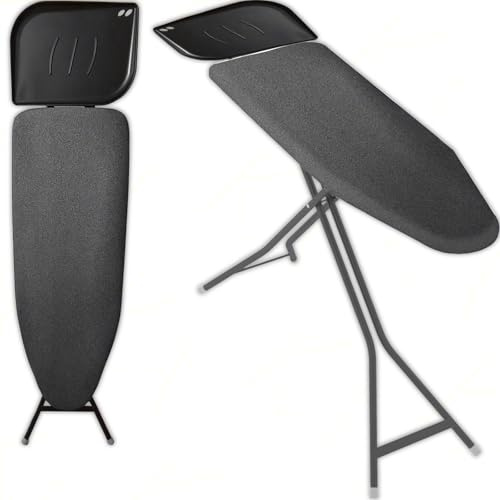 Sicignano | Table de repassage Tritone 120 x 40 cm, porte chaudière, porte cintres, antidérapant, gris, 153 x 43 x 95 h cm