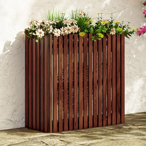 Freistehender Rahmen für Klimaanlagen aus Holz, für Garten, versteckte Wärmepumpen, Klimaanlage, Blumenständer