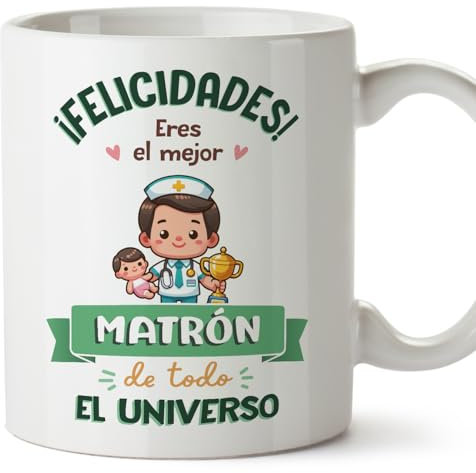MUGFFINS Tazas para MATRONA hombre - En Español - Mejor Universo Trofeo - 11 oz / 330 ml - Regalo original y divertido