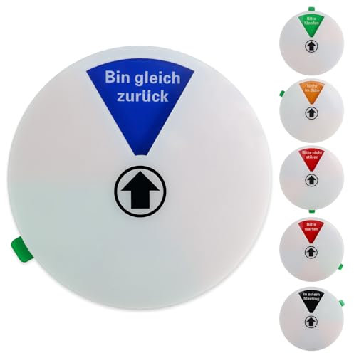 KOUHA BESETZT Schild Bitte Klopfen Schild Runden 15 cm-Nicht im Büro-Bin gleich zurück-Bitte nicht stören-Bitte warten-In einem Meeting Sichtschutzschild Datenschutzschild für Büros (Weiss)
