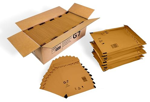 100 Versandtaschen Luftpolsterumschläge DIN A4 Luftpolsterversandtaschen Luftpolstertaschen Gr. G/7 G7 braun (250mm x 350 mm) Umschläge haftklebend gepolstert Polsterumschlag Taschen