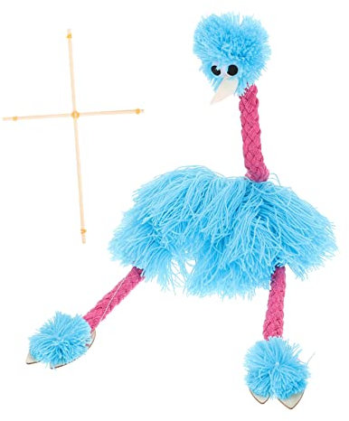 KOMBIUDA Straußen Marionette Kinder Marionette Mit Tiermotiv Flauschiges Plüsch Handpuppenspielzeug Für Eltern Kind Spiel Und Fingerübungen
