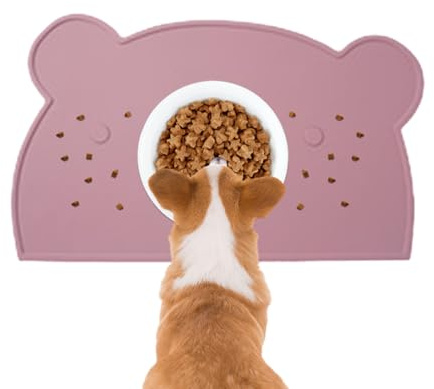 Tapis Nourriture et Eau pour Chien Antidérapant Lavable Anti-Déversement