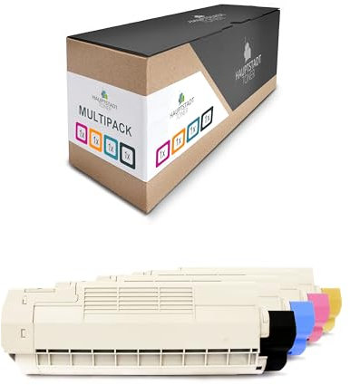 HAUPTSTADT TONER XXL Toner im Set 4X Premium kompatibel mit Oki C612 ersetzt K C M Y CMYK