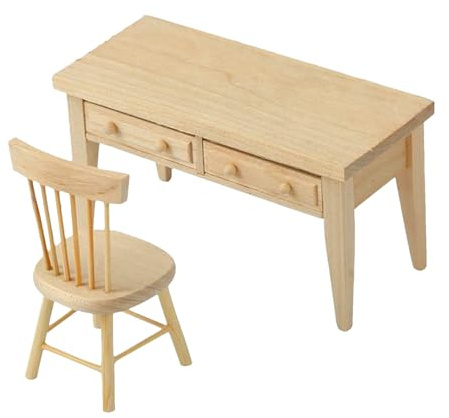 Miniature Furniture - Small Furniture | Furniture | Miniature Table and Chairs Set | 1/12 Ladder, Small Ornaments, Decoration Accessories for Architectural Modelism