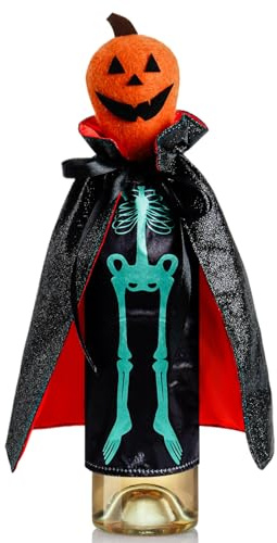 Decorative Wine Bottle Covers Halloween Dinner Table Decor | Festive Wine Bottle Bag for Homeowners Renters Decorators Movie Nights Parties Gatherings Home Apartment Restaurant