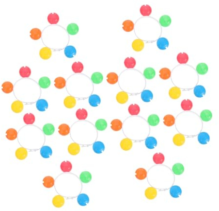 FRCOLOR Lot de 12 Bracelets Hochet pour Garçon et Filles en Plastique, Sonore Clair et Fort, Portable Poignet la Cheville, pour Activités Éducatives et Fêtes de Couleur Aléatoire