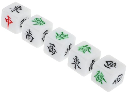 Parliky 5 Stück Teiliges Mahjong Würfel aus Robustem Acryl Tragbare Windrichtungswürfel für Brettspiele Leicht und Handlich für Party und Freizeitspaß