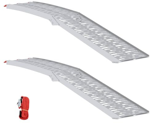 vidaXL Laderampe 2 pcs Silber 222 x 28 x 5 cm Aluminium, Garage, rechteckig, industrielle Bauweise, faltbar, vielseitig, platzsparend, effizientes Design für die Lagerung
