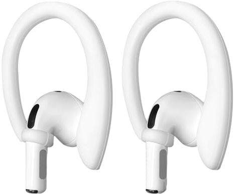 Vyqrx 1 Pair Anti-Lost Ear Hooks for AirPods 4/3/2/1, Silicone Secure Earhooks for Sports Running Activities, White