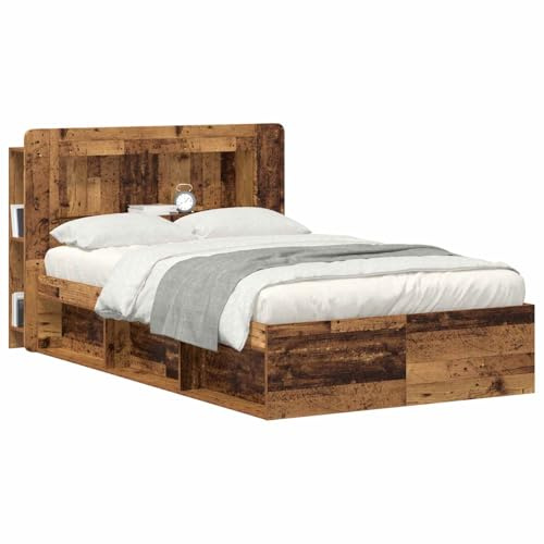 vidaXL Kopfteil-Schrank mit Speicher Altholz Holzwerkstoff, Organisationsschrank fürs Schlafzimmer, vielseitiger Kopfhörer, stylische Ergänzung, haltbare Aufbewahrung