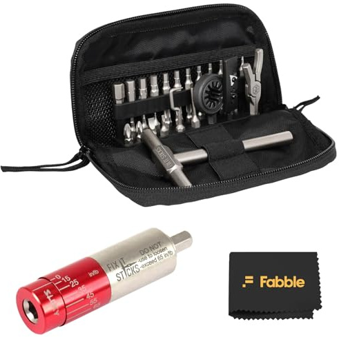 Fix It Sticks Kit di strumenti per la manutenzione del campo con l'arco con impugnatura a T, set di punte da 34 pezzi, chiave a testa larga e affilatrice, pacchetto con driver dinamometrico all-in-one