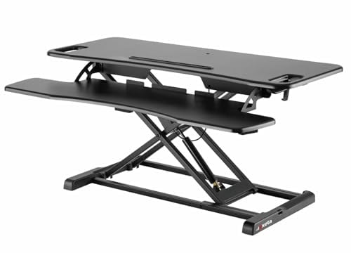 Exeta ergoX höhenverstellbares Stehpult in schwarz I Schreibtisch mit stufenloser Höhenverstellung I Stehpult ergonomisch höhenverstellbar mit hochwertiger Gasfeder I höhenverstellbarer Stehtisch