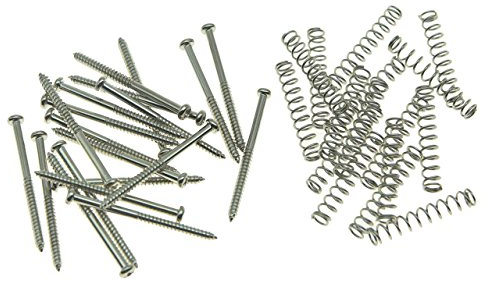 KAISH Pack of 20 Bass Guitar Pickup Mounting Screws Pickup Springs for Precision P Bass or J Bass or P90 Soap Bar Pickups Nickel