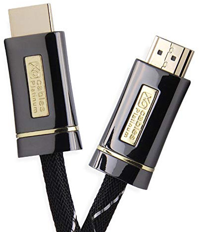 XO Platinum 15m High Speed HDMI Cable (HDMI Type A, HDMI 2.1/2.0b/2.0a/2.0/1.4) - 4K, 3D, UHD, ARC, Full HD, Ultra HD, 2160p, HDR - for PS4, Xbox One, Wii, Sky Q, LCD, LED, UHD, 4k TVs - Black