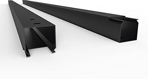 SCOS Smartcosat Gaine de câbles vissable en plastique PVC - Montage mural - Barre de câble - Gaine de câble - Canal électrique - 25 x 25 x 2000 mm - 5 pièces - 2 m x H x L - Graphite noir