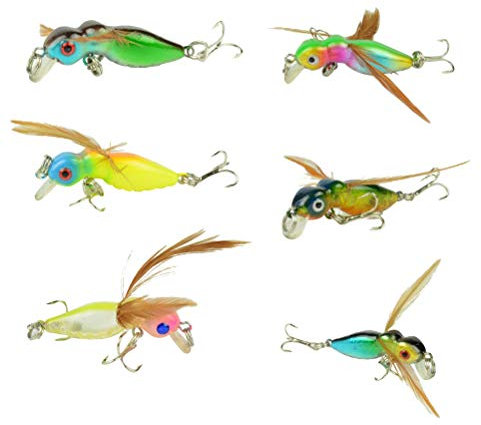 6st Fischköder Künstlicher Harter Köder Drillingshakenköder Bionisch Locken