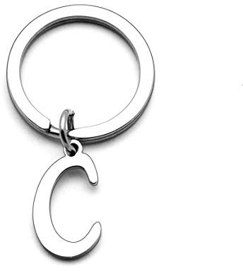 Porte-clés personnalisé pour homme et femme avec lettre de l'alphabet et initiale de l'alphabet, C, L