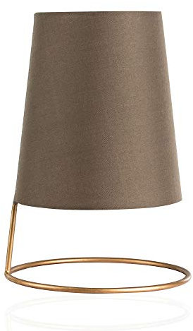 Pauleen 48001 Shiny Circle Tischleuchte max. 20W Tischlampe für E14 Lampen Nachttischlampe Gold Braun 230V Metall/Stoff ohne Leuchtmittel