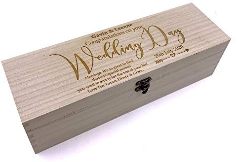 ukgiftstoreonline Personalised Wedding Day Champagne or Wine Bottle Holder Gift