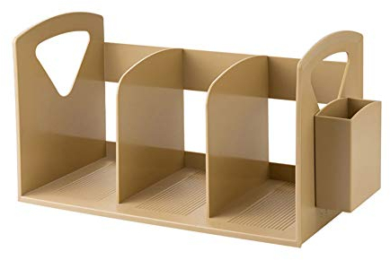 Bookends Desktop-Bibliothek Home Office Buch Ends Organizer Desktop-Buchhalter-Schule-Briefpapier Büro-Zubehör (Color : Brown)