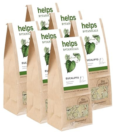 HELPS INFUSIONES - Infusión De Eucalipto En Hojas. Balsámica, Expectorante Y Antiseptica. Bolsa A De Granel 50 Gramos. Pack de 6