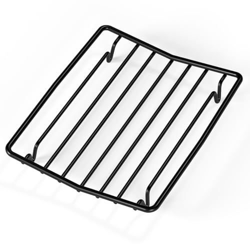 TreeLen Roasting Rack for Roasting Pan,Baking Rack for Cooking, Roasting, and Grilling,V Shape Non-Stick Wire Rack,10×8 Black