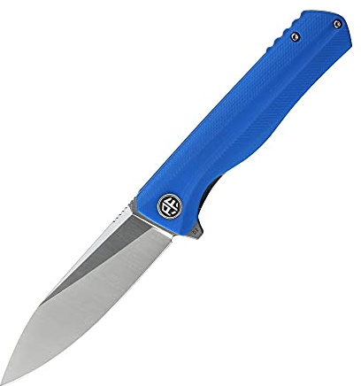Petrified fish PF818 Klappmesser, 3.54 D2 Satin Klinge G10 Griff, Mit Kugellager EDC Taschenmesser (Blue Satin)