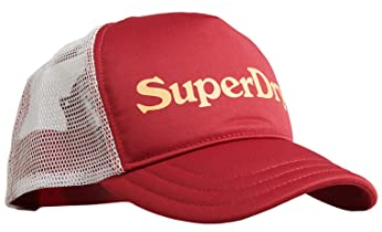 Superdry Mens Vintage Graphic Trucker Cap Baseballkappe, Red, One Size