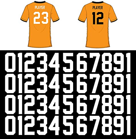 44 Pieces 8 Inch Iron on Transfers Numbers T-Shirt Heat Transfer 0 to 9 Jersey Number for Sports T-Shirt Jersey (White)