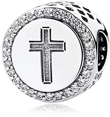 G 19 Charm Kreuz, 925er Sterlingsilber, Kompatibel mit Pandora Armband