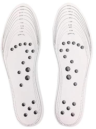 Voarge Akupressur Abnehmen Einlegesohlen Fußmassagegerät Magnetfeldtherapie Gewichtsverlust für Füße Waschbar und Schneidbar Passt Männer und Frauen 1 Paar (white)