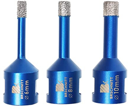 BRSCHNITT Diamant Fliesenbohrer 6 8 10mm - 3 stücke M14 Diamantbohrer Lochsäge für Fliesen Porzellan Keramik Marmor Granit Bohrungen