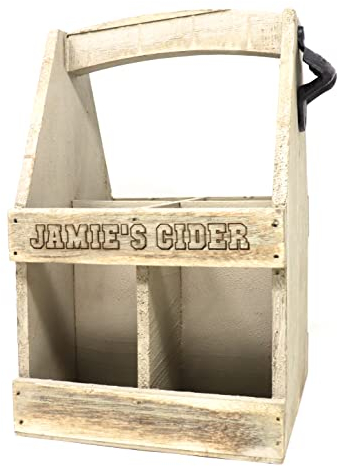 Regalo Personalised Engraved Wooden Bottle Beer Cider Carrier