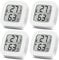 4PCS Digital Mini Hygrometer Thermometer Innen, LCD Monitor Feuchte Messgerät mit Temperaturmessgeräten für Home Office Küche Keller, Kühlschrank, Schrank,