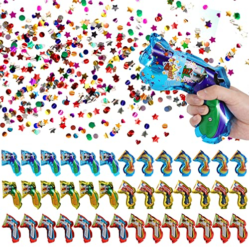 Joycabin 40 Stück Konfettikanone, Konfetti Pistolen Set, Konfetti Shooter Party Popper Biologisch Abbaubare Konfettibombe Für Karneval, Geburtstag, Hochzeit, Silvester, Partys, Jubiläum
