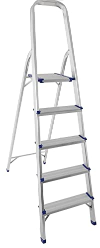 TREPPE Leiter aus Aluminium, zusammenklappbar, leicht, 5 Stufen